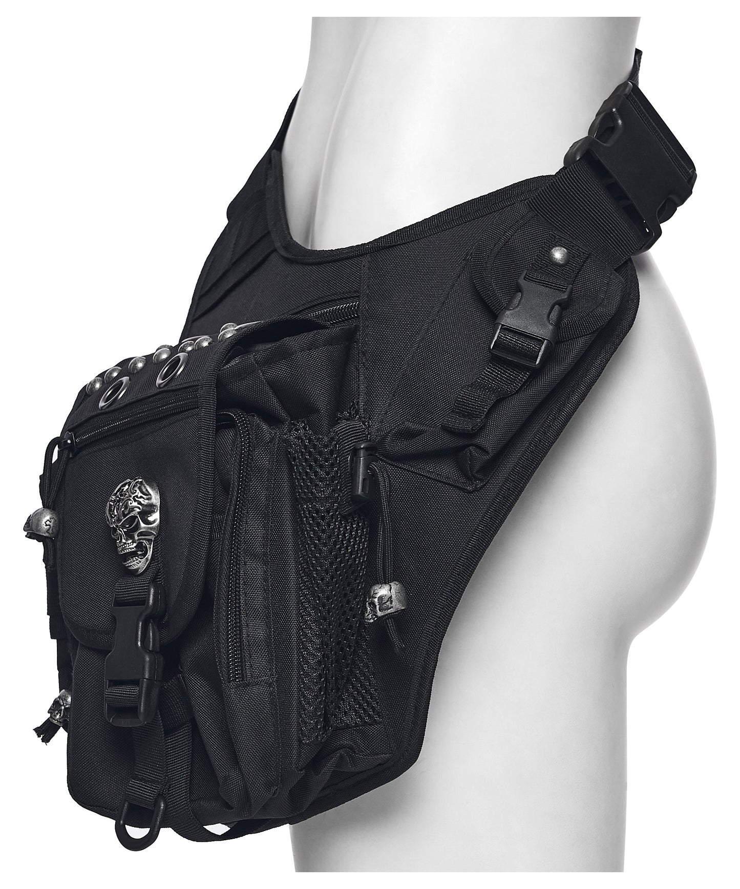 Punk Rave Techwear Skull Waist–Leg Bag
