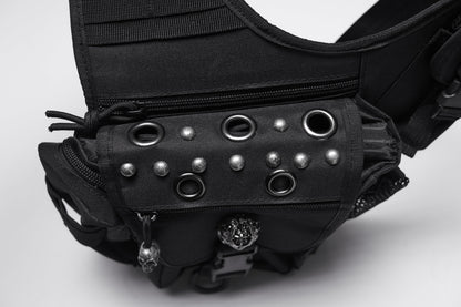 Punk Rave Techwear Skull Waist–Leg Bag