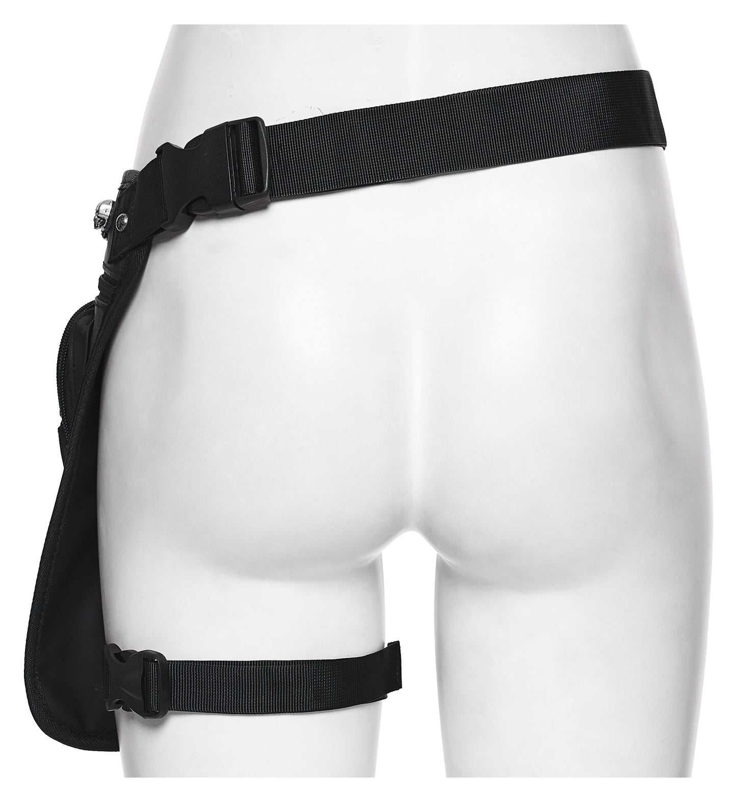 Punk Rave Cyberpunk Chain & Skull Hardware Waist–Leg Bag