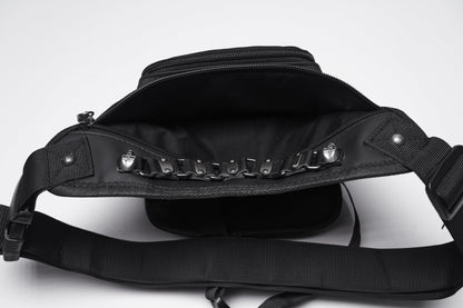 Punk Rave Cyberpunk Chain & Skull Hardware Waist–Leg Bag
