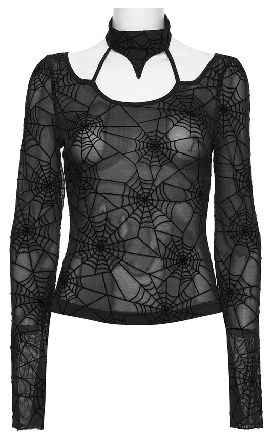 Punk Rave Lilith Gothic Spider Web T-Shirt