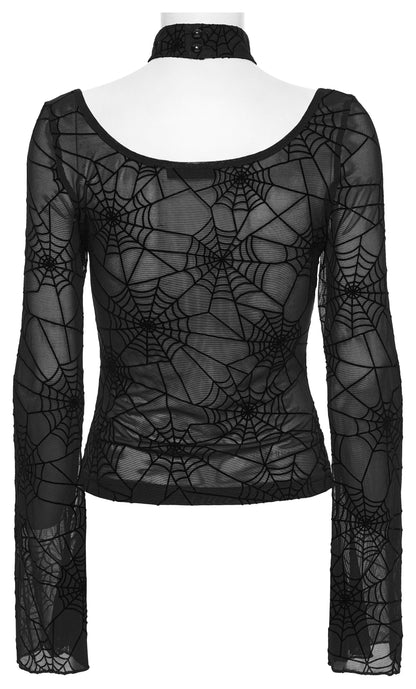 Punk Rave Lilith Gothic Spider Web T-Shirt
