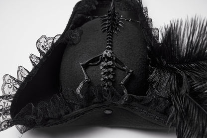 Punk Rave Goth Imprisoned Beast Bone Pirate Hat
