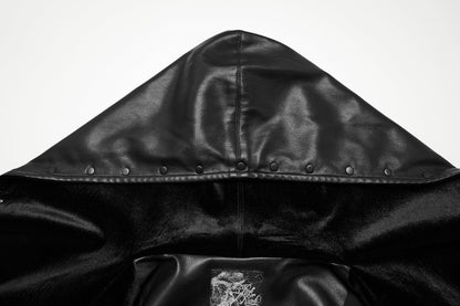 Punk Rave Nyx Hooded Faux Leather Jacket