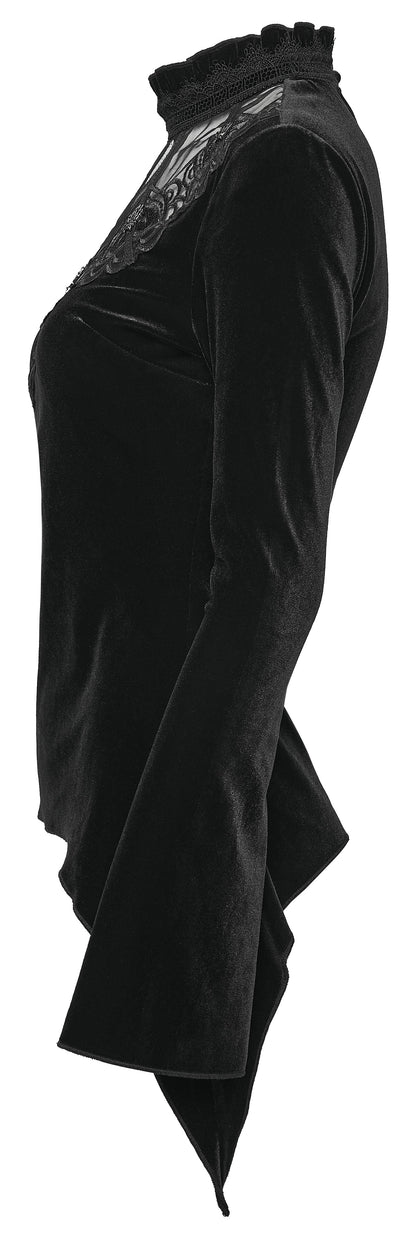 Punk Rave Belladonna Demon’s Hand Velvet T-Shirt in Red