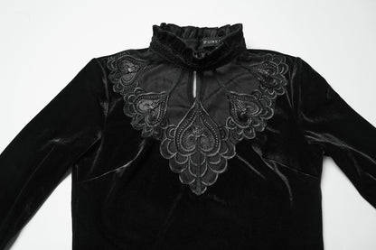 Punk Rave Belladonna Demon’s Hand Velvet T-Shirt in Red