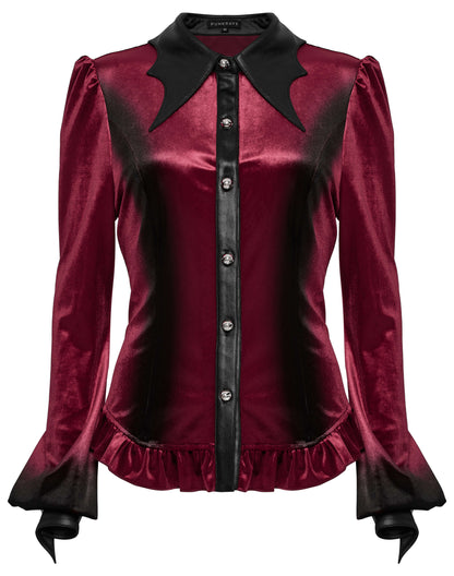 Punk Rave Fawn Gradient Printed Shirt in Red