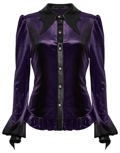 Punk Rave Fawn Gradient Printed Shirt in Violet