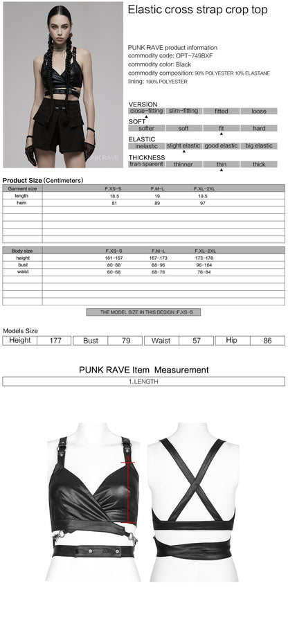 PUNK RAVE – Nyx Elastic Cross Strap Crop Top