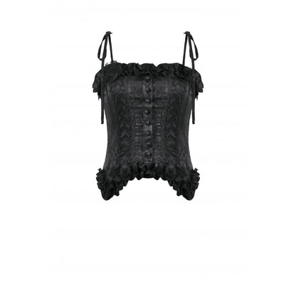 Dark in Love Selene Ruffled Floral Jacquard Corset Top