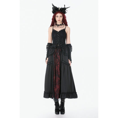 Dark in Love Black Lace Court Lace-Up Camisole