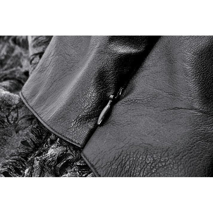 Dark in Love Elandra Layered Lace Handkerchief Hem Goth Skirt in Charcoal Black