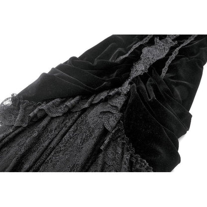 Dark in Love Vampiress Royal Velvet and Lace Maxi Dress