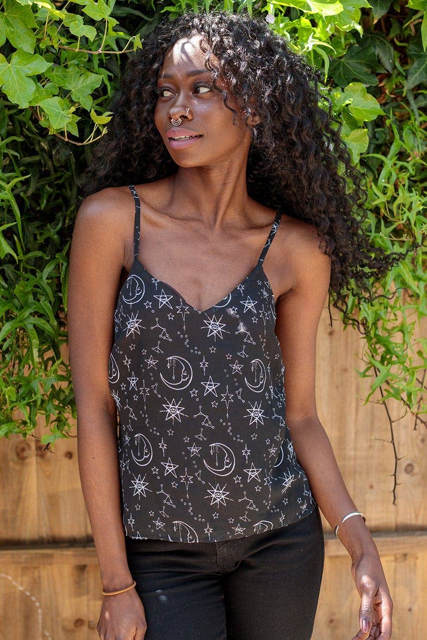 Alternative Moonprint Chiffon Cami Strappy Vest Top
