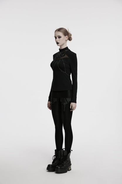 Punk Rave Morrigan Bat Chain Goth Top In Black