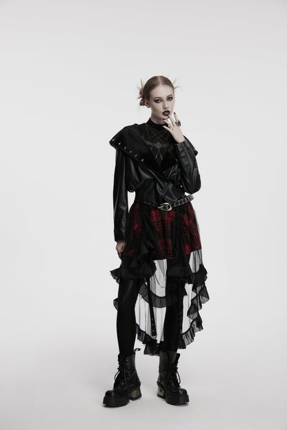 Punk Rave Nyx Hooded Faux Leather Jacket
