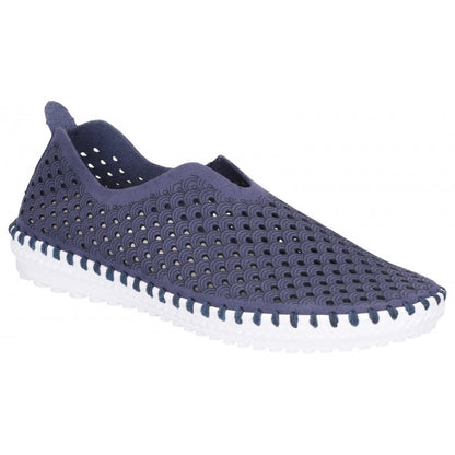 Divaz ONYX Womens Microfibre Slip On Shoes Navy