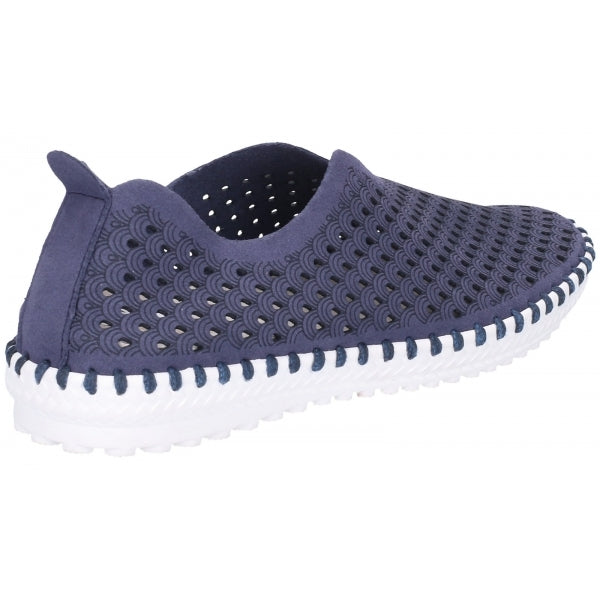 Divaz ONYX Womens Microfibre Slip On Shoes Navy