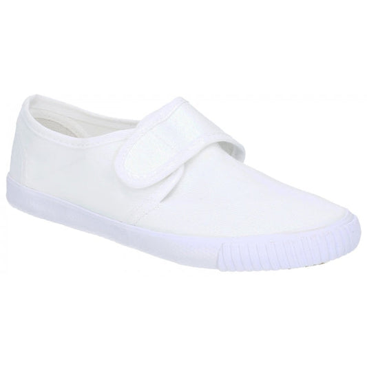 Mirak 99248 Unisex Canvas Touch Fasten Plimsolls White