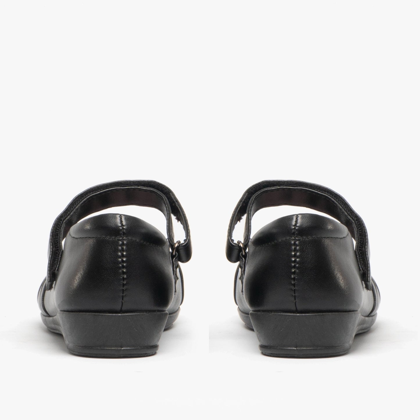 US Brass PAIGE II Girls Touch Fastened Diamante Brooch Bar Shoes Black