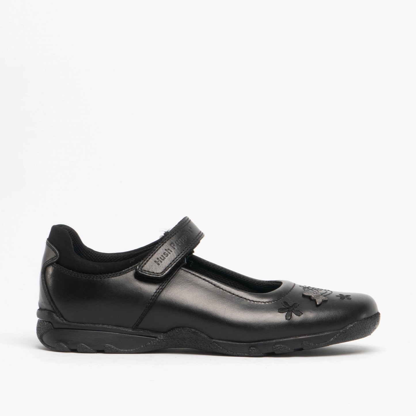 CLARE JNR Girls Leather School Shoes Black