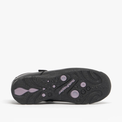 CLARE JNR Girls Leather School Shoes Black