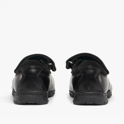 CLARE JNR Girls Leather School Shoes Black