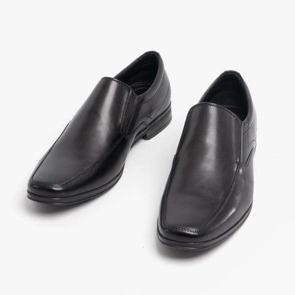 Hush Puppies BILLY Mens Leather Slip On Shoes Black