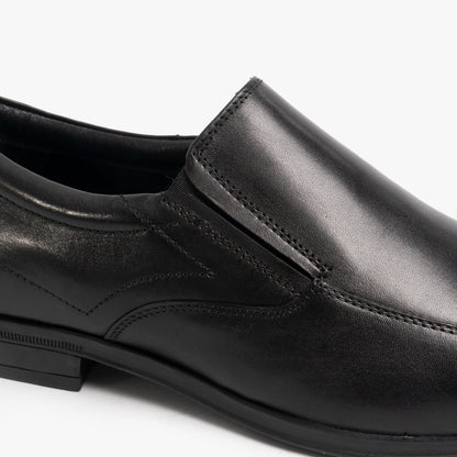 Hush Puppies BILLY Mens Leather Slip On Shoes Black