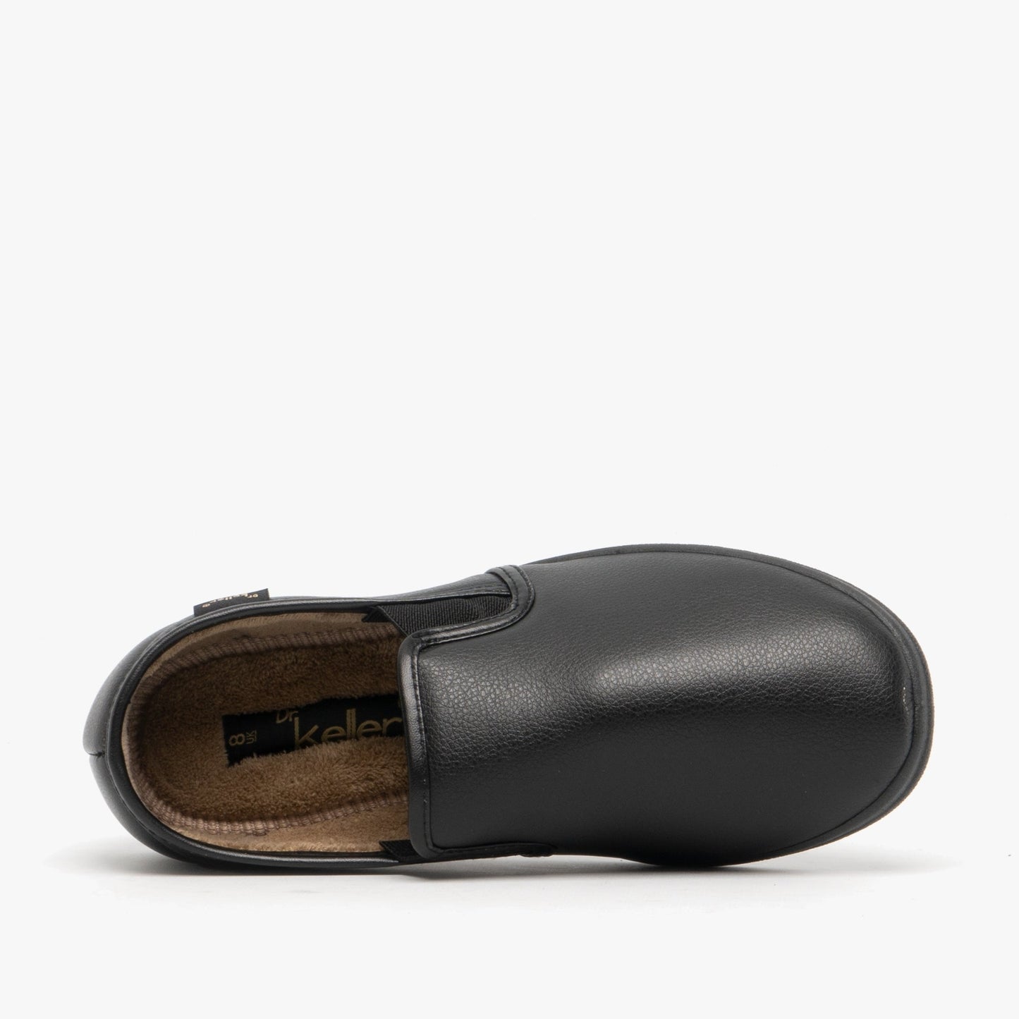 Dr Keller CHRISTOF Mens Faux Leather Wide Fit Full Slippers Black