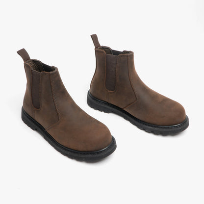 Grafters M539B Unisex Leather Dealer Safety Boots Brown