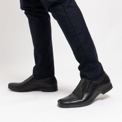 Hush Puppies BILLY Mens Leather Slip On Shoes Black