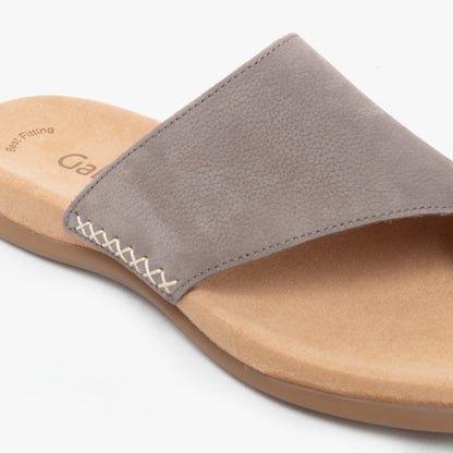 Gabor LANZAROTE Womens Leather Mule Sandals Smoke