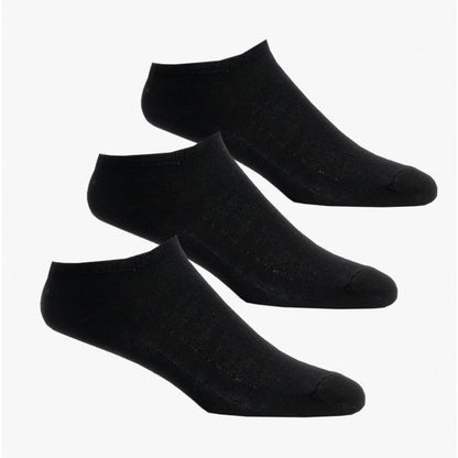 Shuperb 3 Pack Womens Trainer Socks Black: One Size