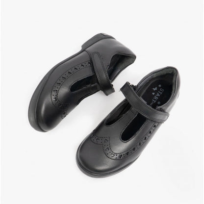 Start-Rite LEAP FROG Girls Leather T-Bar School Shoes Black