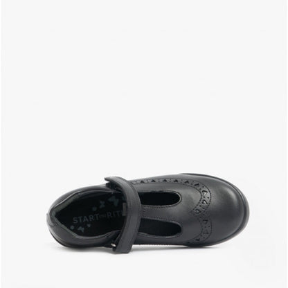 Start-Rite LEAP FROG Girls Leather T-Bar School Shoes Black