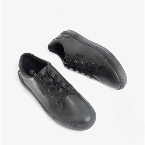 Hush Puppies SAM Boys Leather School Shoes Black
