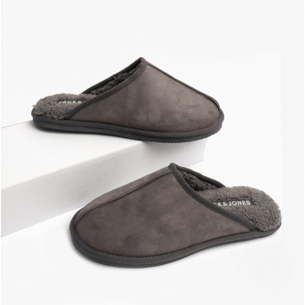 Jack & Jones DUDELY Mens Microfiber Mule Slippers Castlerock