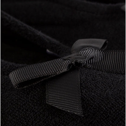 Totes Isotoner STRETCH TERRY BOW Womens Ballerina Slippers Black