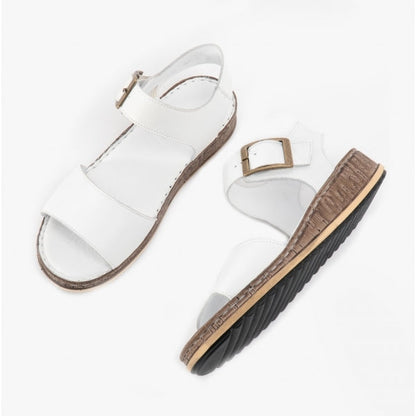 Hush Puppies ELLIE Womens Leather Sandals White