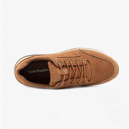 Hush Puppies JOSEPH Mens Leather Lace-Up Shoes Tan
