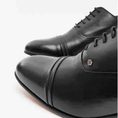 Club Cubano CORDOBA Mens Soft Leather Lace-Up Cuban Heel Oxford Shoes Black