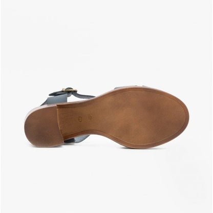 Hush Puppies GEORGIA Womens Leather Heeled Sandals Blue