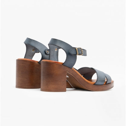 Hush Puppies GEORGIA Womens Leather Heeled Sandals Blue