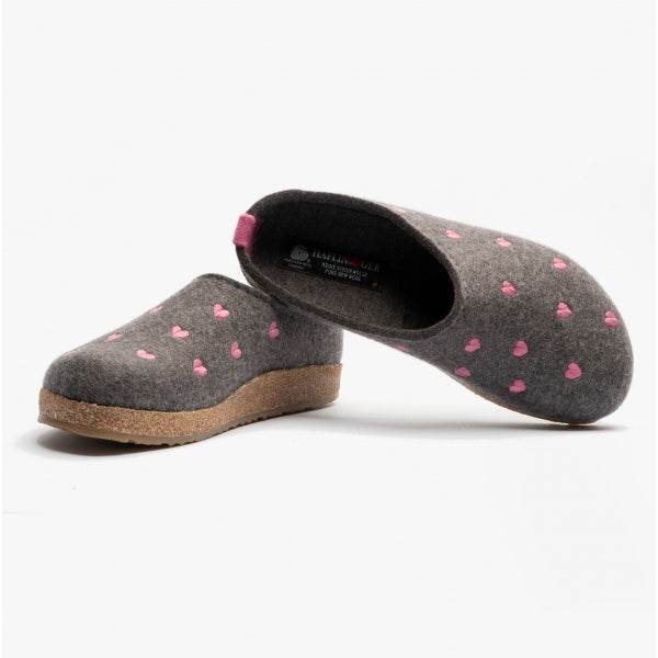 Haflinger CUORICINI Womens Wool Slippers Anthracite