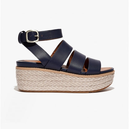 FitFlop ELOISE Womens Espadrille Strappy Wedge Sandals Midnight Navy