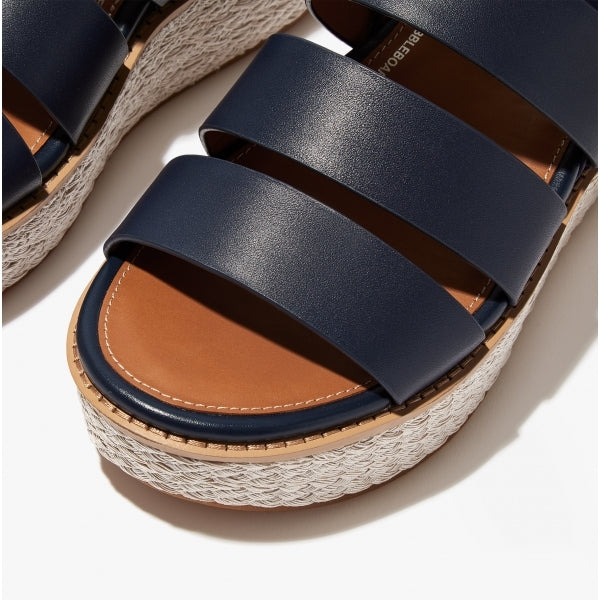 FitFlop ELOISE Womens Espadrille Strappy Wedge Sandals Midnight Navy