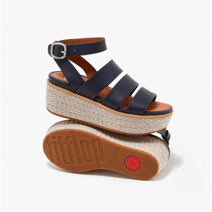 FitFlop ELOISE Womens Espadrille Strappy Wedge Sandals Midnight Navy