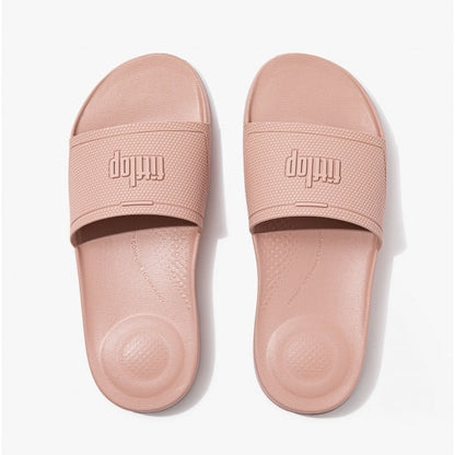 FitFlop iQUSHION Womens Rubber Pool Sliders Beige