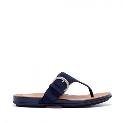 FitFlop GRACIE Womens Suede Toe-Post Sandals Midnight Navy